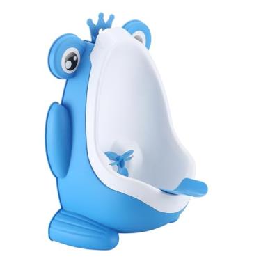 Imagem de AOMOMO Mictório para crianças e meninos com sapo, alvo de mira engraçado, urinol de sapo, treinamento penico (sapo de coroa azul)