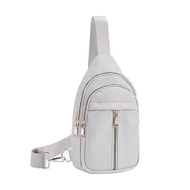Imagem de WESTBRONCO Bolsa tiracolo feminina pequena de nylon pochete leve de grande capacidade, A - cinza claro, One Size, Moderno