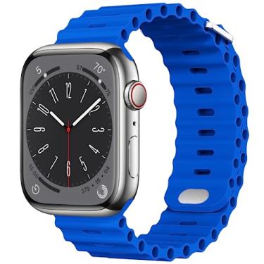 Imagem de AIRPROCE Compatível com Apple Watch Ocean Bands 38 mm, 40 mm, 41 mm, 42 mm, 44 mm, 45 mm, 49 mm, pulseira esportiva de silicone macio para iWatch Ultra SE Series 8 7 6 5 4 3 2 1 Sport Edition para mulheres e homens (38/40/41 mm, azul royal)