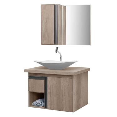 Imagem de Gabinete de Banheiro com Espelheira Kit Porto Velho 60cm