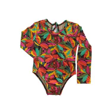 Imagem de Maiô infantil menina manga longa proteção UV 1 a 16 anos