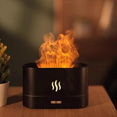 Imagem de AWH ZDAYOZ Máquina de aromaterapia com chama, expansor de aroma, mesa de escritório em casa, umidificador de ar ultra silencioso com chama de sete cores, difusor de aroma (máquina de aromaterapia