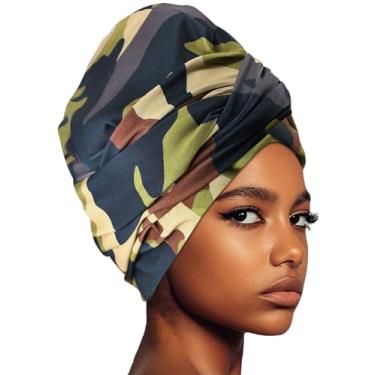 Imagem de Babalet Turbante de natação grande para mulheres, unissex, impermeável, forrado de silicone, touca de natação para tranças, extensões de dreadlocks, cabelo longo, cacheado, grosso, fácil de colocar e