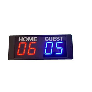 Imagem de Azoou Placar eletrônico digital led para esportes, jogos, basquete, beisebol, tênis, vôlei, mesa de pingue-pongue de bilhar, placar cornhole para casa (vermelho + azul)