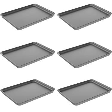 Imagem de Kit 6 Bandejas Plásticas para Servir Coza 32x23cm Preto Rest
