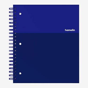 Imagem de Hamelin Caderno espiral de 21,5 x 28 cm capa dura com espiral de arame duplo pautado para faculdade, 180 páginas, azul elétrico