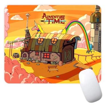 Imagem de Princesa Bubblegum Come Along with Me Hora de Aventura Desenho Animado Programa de TV Antiderrapante Gaming Computador Mouse Pad Gaming Desktop Laptop Mouse Pad com Borda Costurada 18 x 22 cm