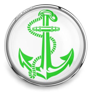 Imagem de Escolha uma cor | Joia de encaixe de âncora de 18 mm botão azul marinho com pingente de gengibre para pulseiras, colares e chaveiros personalizados, 18MM (Standard size), Vidro Metal, Sem Pedra
