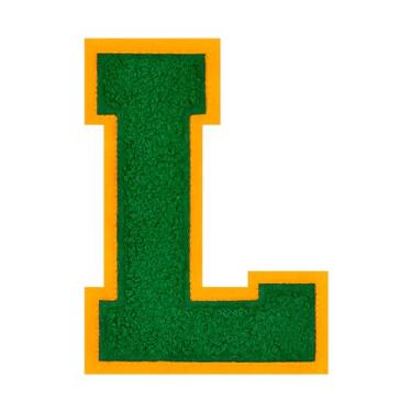Imagem de Remendos de letras de ferro de 11,4 cm verde chenille remendos de letras grandes do time universitário adesivos de jaqueta Letterman para roupas (G)