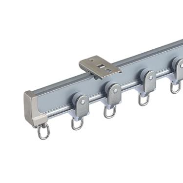 Imagem de YYGJYGOO Trilho de cortina de teto curvado flexível, suporte de teto, trilho de cortina de chuveiro de liga de alumínio, varões de cortina divisores de quarto, trilhos de cortina e acessórios