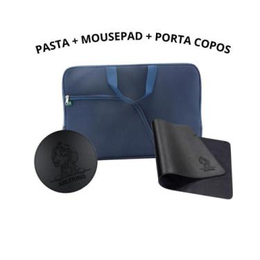 Imagem de Kit Pasta Para Notebook Com Bolso Externo + MousePad Gamer Preto 25x20