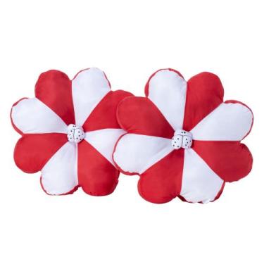 Imagem de Almofada Flor Luxo Casa Decoração - Gaby Flor Confecções , Vermelho