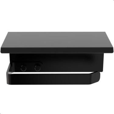 Imagem de Porta Papel Higiênico De Parede Banheiro Inox Preto F.MAX - FassinShop