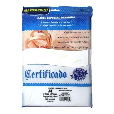 Imagem de Papel Sublimático A4 100g Branco 100 Folhas Masterprint