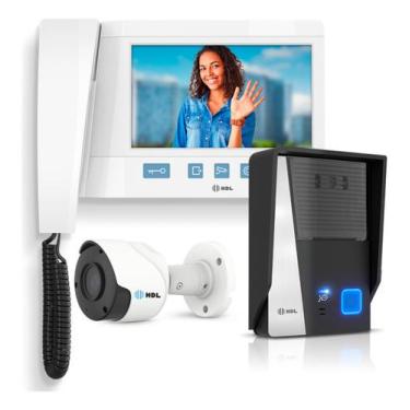 Imagem de Kit Porteiro Eletrônico Hdl C/ Câmera Auxiliar Hd Visão Noturna Advanc