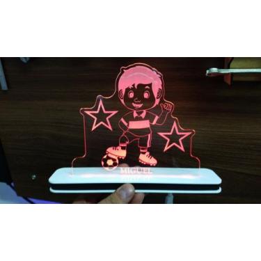 Imagem de Luminária Decorativa com LED Menino Futebol - Hobbies do Ofício, Rosa