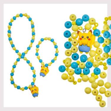 Imagem de Kit Pingente Micanga Bolinhas Coloridas Montar Pulseira Colar Brinco B