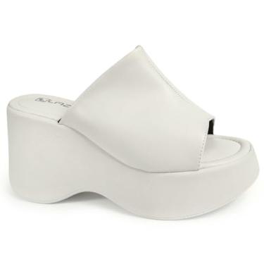 Imagem de Tamanco Feminino Salto Anabela Plataforma Alto Confortável (Offwhite, BR, Adulto, Numérico, 34)