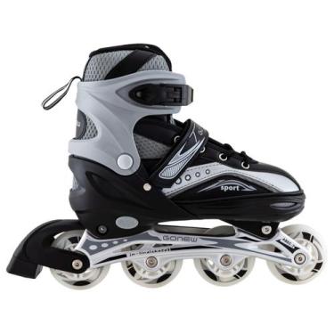 Imagem de Patins In Line Infantil Gonew Bearing Abec-7 - Cinza, Cinza, 31 ao 34