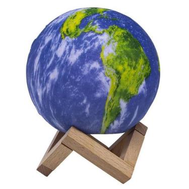 Imagem de Luminária Planeta Terra Com Suporte 15X15Cm - Zona Criativa