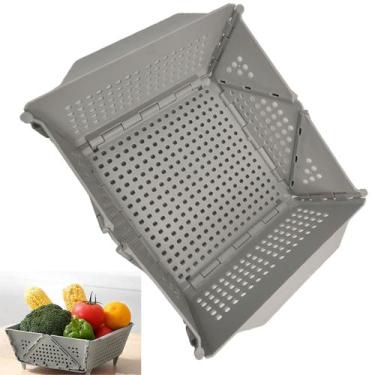 Imagem de Cesta Secar Frutas Verduras Vegetais Dobravel Cozinha Copa Pia Porta O
