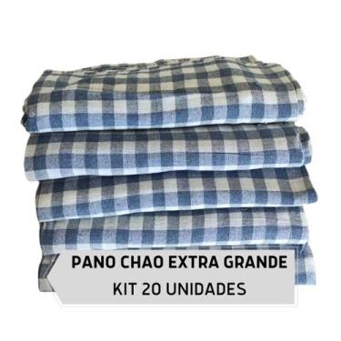 Imagem de Pano De Chao Limpeza Saco Xadrez Grande Kit 20 Unidades - Cialar