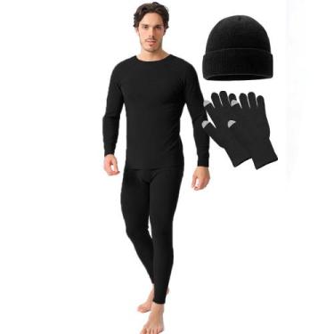 Imagem de Roupa Termica Frio Blusa Calça segunda Pele Gorro Luva Touch Screen Ma