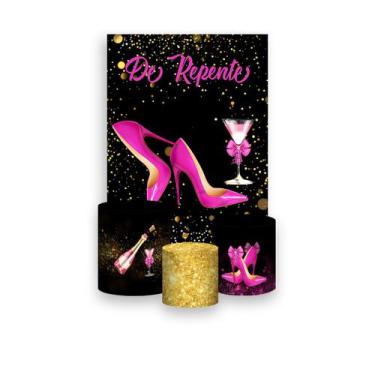 Imagem de Painel De Festa Vertical 1,50 x 2,20 + Trio De Capas Cilindro - De Rep