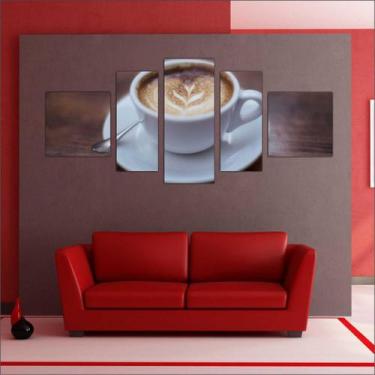 Imagem de Quadro Decorativo Gourmet Cafeterias Padarias Café Com 5 Peças TT3 - V