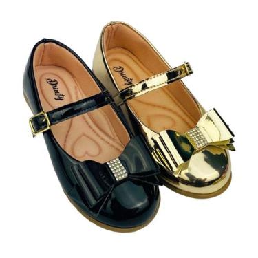 Imagem de Kit Com 2 Pares Sapatilha Infantil Menina Boneca Verniz Confortável SP