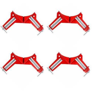 Imagem de Kit 4 Grampos Sargento Canto/angular C/2 Morsas Fixação 90º - Max Powe