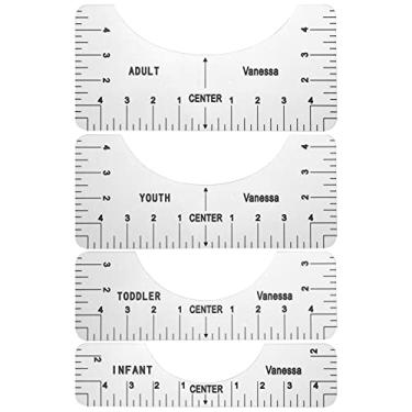 Imagem de Régua de camiseta Ferramenta de medição de alinhamento Ferramenta de artesanato para prensa térmica Vinil Costura Roupas Tabela de tamanhos para centro Design central Máquina de corte Almofada espec
