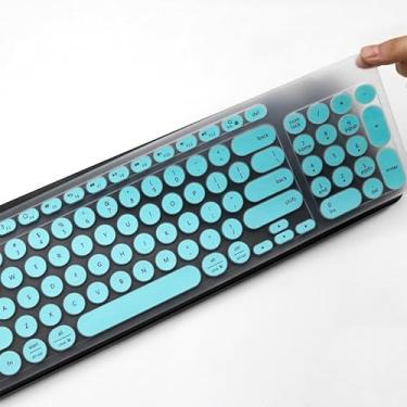 Imagem de Capa protetora de silicone para teclado de laptop compatível com Logitech K780 teclado sem fio multidispositivos K 780 15,6 (azul celeste)