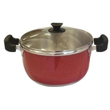 Imagem de Panela Grande Grosso Caldeirão Risoteira de Alumínio Nº 30 (Vermelho)