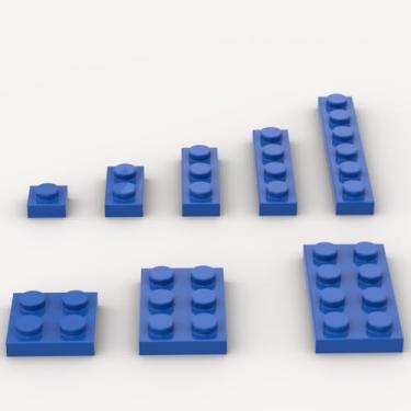 Imagem de Classic Building Plate Assortment Pack, 100Pcs Blue Bulk Plates with 8 Size Building Plate Base Plate, Compatible with Lego Parts and Pieces, Building Bricks, for Most Brands(Color:Blue)