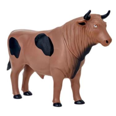 Imagem de Boneco Touro Boi Em Vinil 32cm Safari Brinquedo Realista - Adijomar