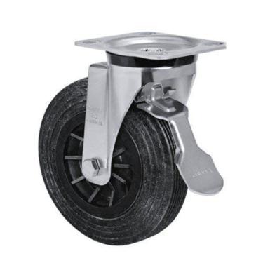 Imagem de Rodízio Giratório Com Freio Borracha Macia 8'' x 2'' 150kg Schioppa