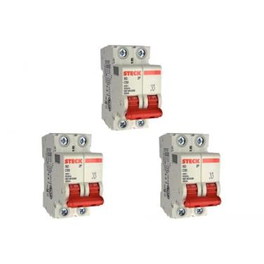 Imagem de Kit C/3 - Disjuntor Steck "Din" Bipolar 50A. C