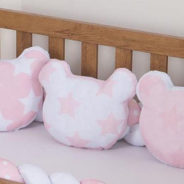 Imagem de Kit Almofadas Decorativas Infantil Ursa Rosa 3 Peças - Miguel Baby