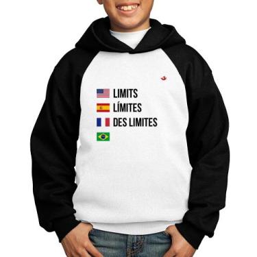 Imagem de Moletom Infantil Limites - Foca na Moda, Branco, Preto, 14