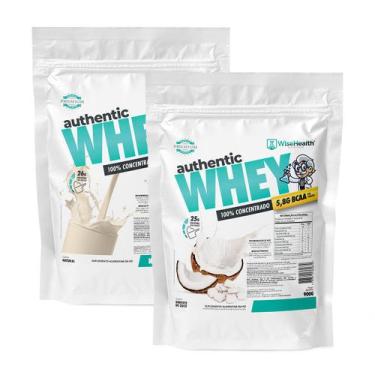 Imagem de Kit 2 Authentic Whey 900g Natural + Sorvete Coco - Wise - WiseHealth