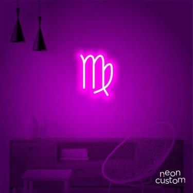 Imagem de luminaria letreiro Neon Led Signo Virgem 60x40 luminoso decoração p/ s