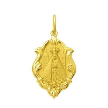 Imagem de Pingente Mini Modelo Trabalhado Ornato 1cm Santos Ouro 18k ( 47 Santos