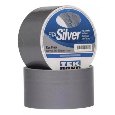 Imagem de Fita Silver Tape Prata 48mmx5m Tek Bond Reforçada com tecido - TekBond