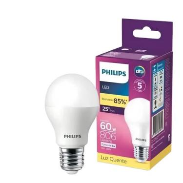 Imagem de Kit 4 Lampadas Led Bulbo 9W 806Lm Philips Bivolt, 127/220V, BRANCO-QUE