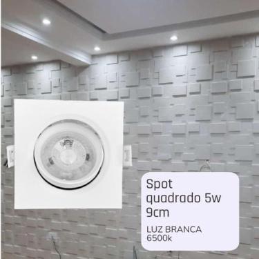Imagem de kit 5 Spot led quadrado 5w embutir sanca gesso - LEDCOM
