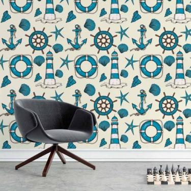 Imagem de Papel de Parede Adesivo Oceano Marinho N015196 0,58x2,50M - Adesivo BR