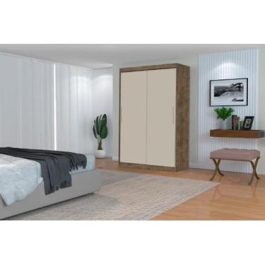 Imagem de Roupeiro / Guarda Roupas DI 2 Portas De Correr Cor Canela / Off White 