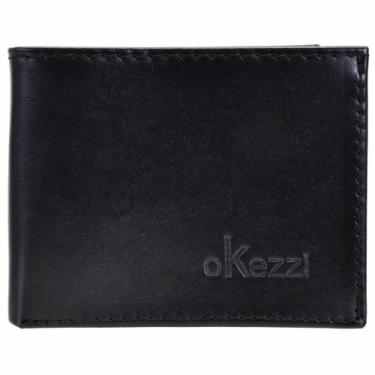 Imagem de Carteira Masculina Couro Liso Porta Cartão Documento Cnh - Okezzi, Mar