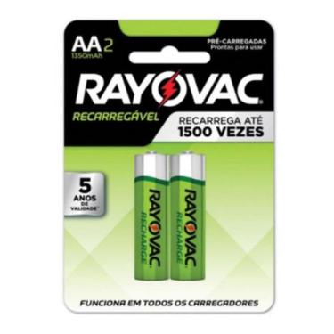 Imagem de Pilha Recarregável Rayovac Aa 1350mah 2 Pilhas - A.R Variedades MT